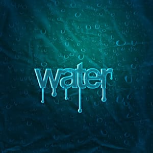 How to make a glossy transparent water typography on Photoshop